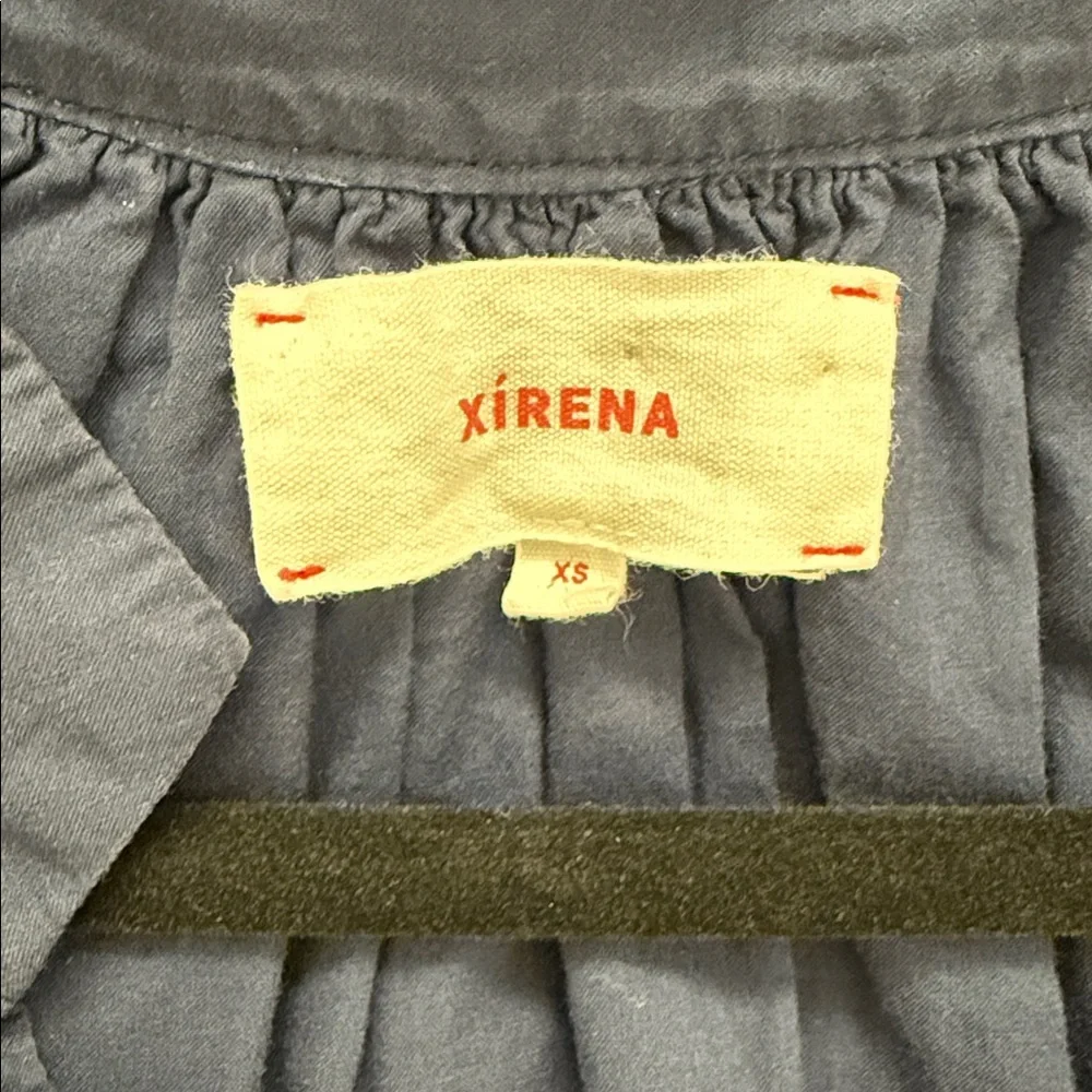 xirena mandarin collar V neck tunic dress navy Sz XS - Picture 10 of 11